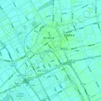 Топографическая карта 菊园新区, высота, рельеф