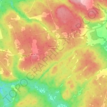 Топографическая карта Rawdon Gold Mines, высота, рельеф