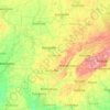 Топографическая карта Теннесси, высота, рельеф