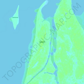 Топографическая карта Сухой, высота, рельеф