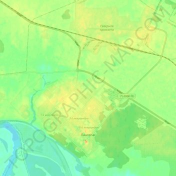 Топографическая карта Лангепас, высота, рельеф