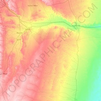 Топографическая карта Al Kharj, высота, рельеф
