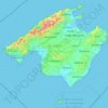 Топографическая карта Мальорка, высота, рельеф