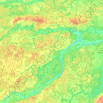 Топографическая карта Заволжское сельское поселение, высота, рельеф