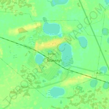 Топографическая карта Мамлютка, высота, рельеф