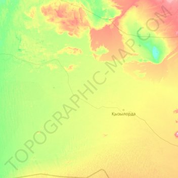Топографическая карта Жалагашский район, высота, рельеф