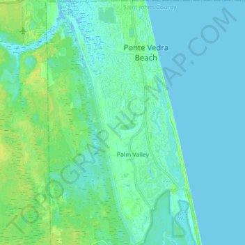 Топографическая карта Palm Valley, высота, рельеф