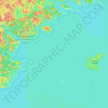 Топографическая карта Лахденпохское городское поселение, высота, рельеф
