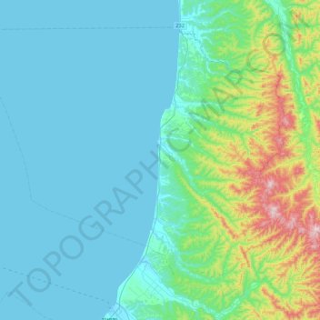 Топографическая карта 初山别村, высота, рельеф