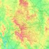 Топографическая карта West Midlands, высота, рельеф