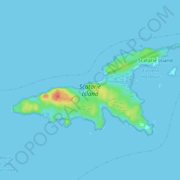 Топографическая карта Scatarie Island, высота, рельеф