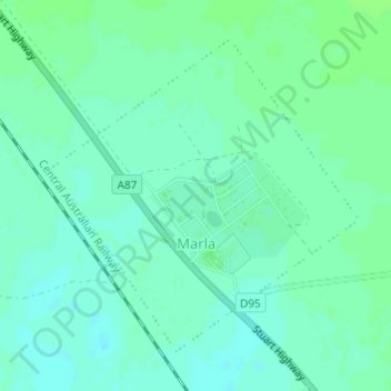 Топографическая карта Marla, высота, рельеф