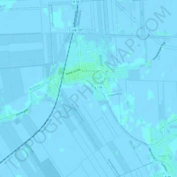 Топографическая карта Krempe, высота, рельеф