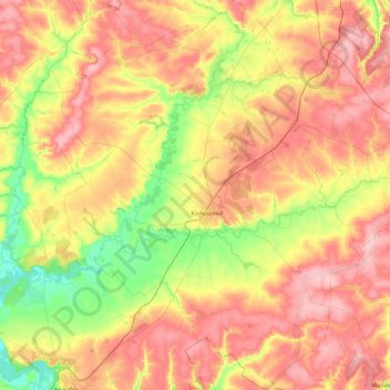Топографическая карта Колышлейский район, высота, рельеф
