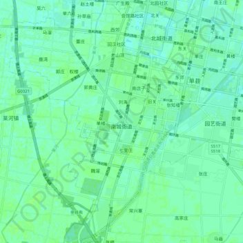Топографическая карта Nancheng, высота, рельеф
