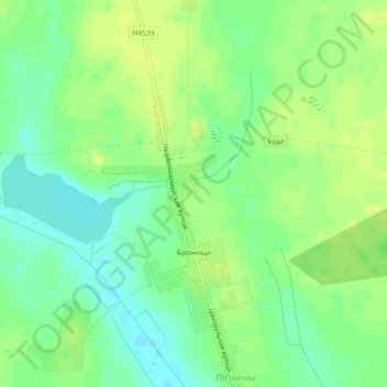 Топографическая карта Бронница, высота, рельеф