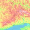 Топографическая карта Донецкая область, высота, рельеф