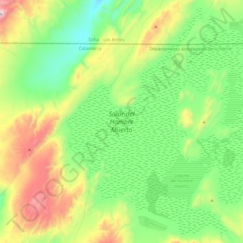Топографическая карта Salar del Hombre Muerto, высота, рельеф
