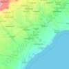 Топографическая карта South Carolina, высота, рельеф