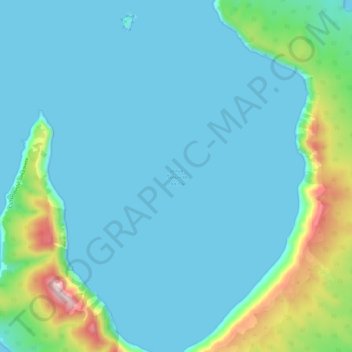 Топографическая карта залив Львиная Пасть, высота, рельеф