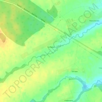 Топографическая карта Ботнево, высота, рельеф