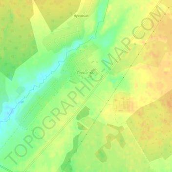 Топографическая карта Поянсола, высота, рельеф