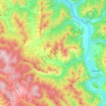 Топографическая карта Аносинское сельское поселение, высота, рельеф