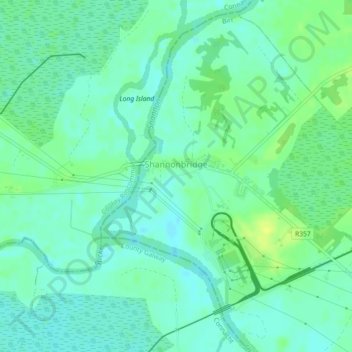 Топографическая карта Shannonbridge, высота, рельеф