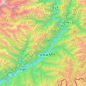 Топографическая карта 德兴乡, высота, рельеф