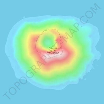 Топографическая карта Райкоке, высота, рельеф