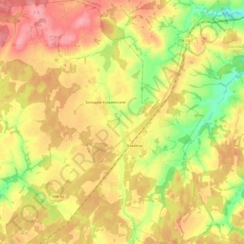 Топографическая карта Бавленское сельское поселение, высота, рельеф