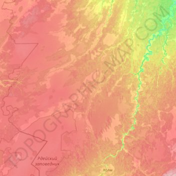 Топографическая карта Поддорский район, высота, рельеф