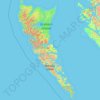 Топографическая карта Haida Gwaii, высота, рельеф