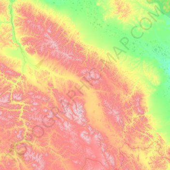 Топографическая карта Улахан-Чистайский национальный наслег, высота, рельеф