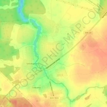 Топографическая карта Лубня, высота, рельеф