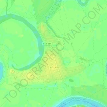 Топографическая карта Заокское, высота, рельеф
