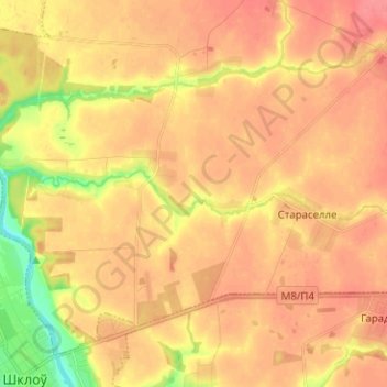 Топографическая карта Марьянка, высота, рельеф