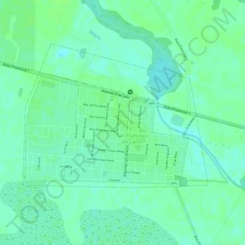 Топографическая карта Municipio Misión San Francisco de Laishi, высота, рельеф