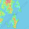 Топографическая карта Bruny Island, высота, рельеф