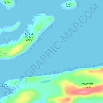 Топографическая карта Newfoundland Tickle, высота, рельеф
