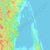 Топографическая карта Набильский залив, высота, рельеф