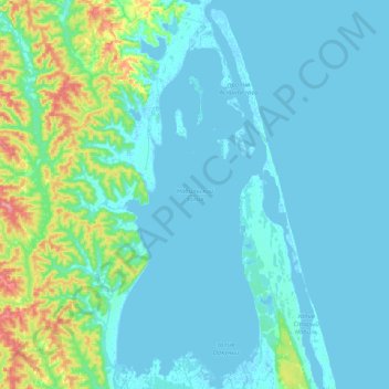 Топографическая карта Набильский залив, высота, рельеф