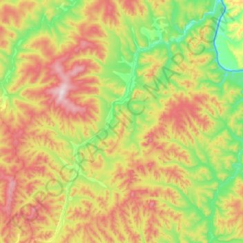 Топографическая карта Будюмкан, высота, рельеф