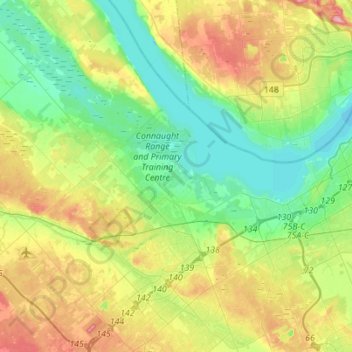 Топографическая карта Ottawa, высота, рельеф