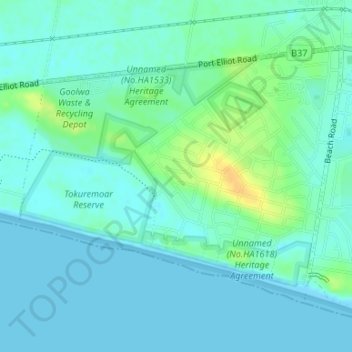 Топографическая карта Goolwa Beach, высота, рельеф