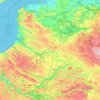 Топографическая карта Hauts-de-France, высота, рельеф