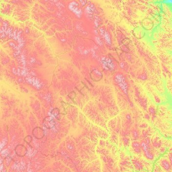 Топографическая карта Сусуманский городской округ, высота, рельеф
