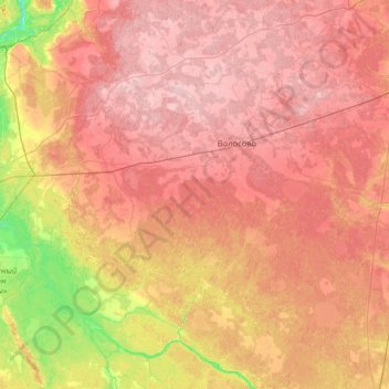 Топографическая карта Волосовский район, высота, рельеф
