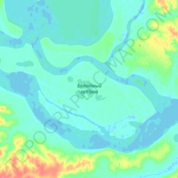 Топографическая карта Болотный, высота, рельеф