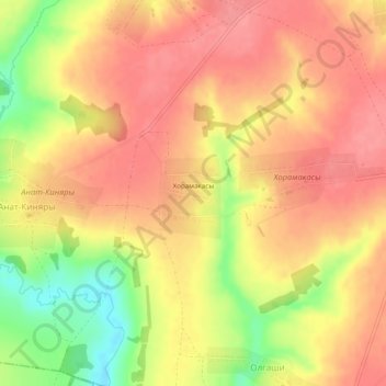 Топографическая карта Хорамакасы, высота, рельеф